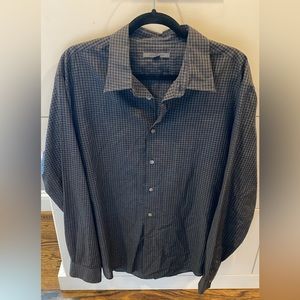 John Varvatos large dress shirt gray and black